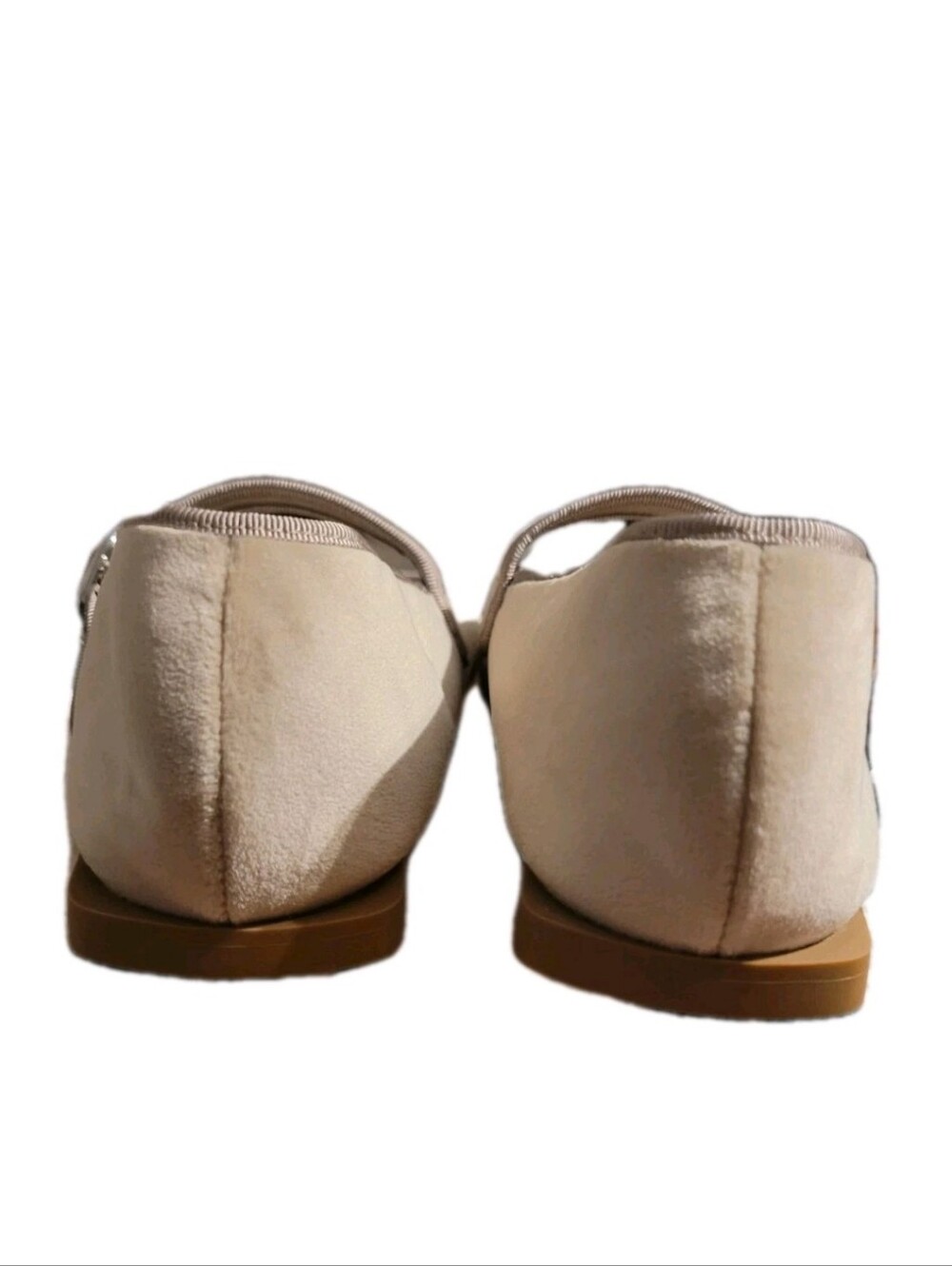 Zara Mary Jane Shoes Tan Velvet Square Toe Women's Size 7.5 NWT Quiet Luxury New - Picture 5 of 6